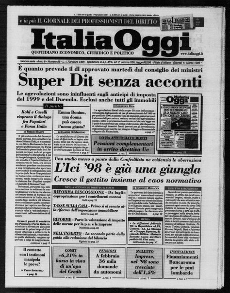 Italia oggi : quotidiano di economia finanza e politica